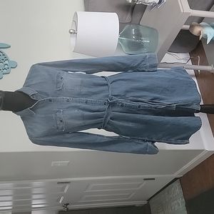 GAP Blue Denim Midi Dress